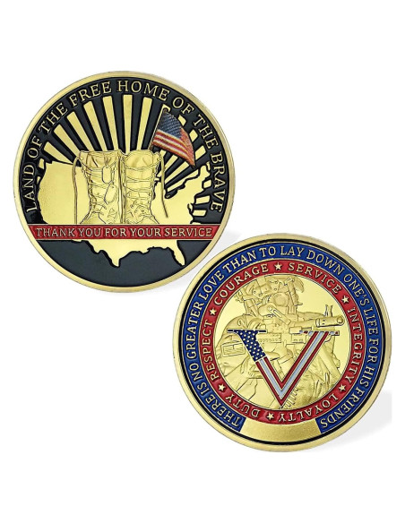 Moneda de Desafío Militar EE. UU. Glamtune 3.99 cm Regalo Veteranos