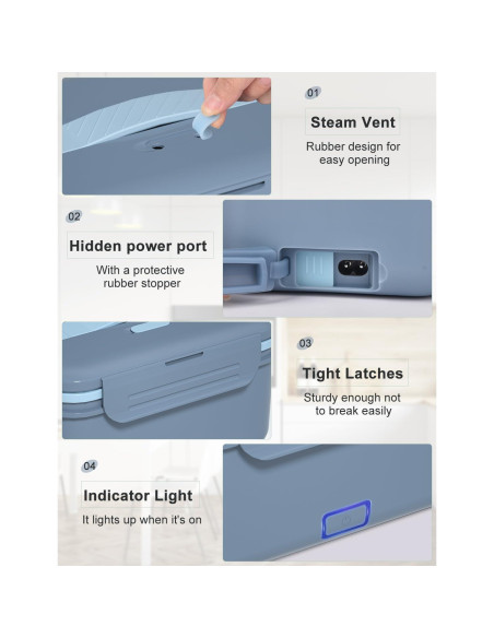 Caja de Almuerzo Eléctrica Monteka 1.8L 100W Azul