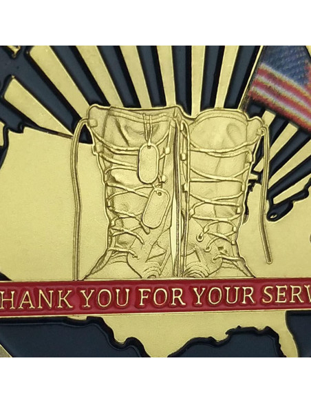 Moneda de Desafío Militar EE. UU. Glamtune 3.99 cm Regalo Veteranos