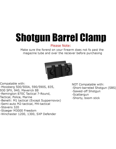 Abrazadera de cañón de escopeta GOTICAL 12Ga con riel Picatinny