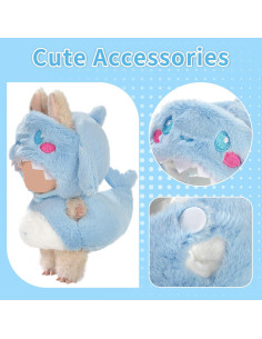 Conjunto de Ropa para Muñeca Woplagyreat Ballena Azul 17cm 2