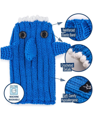 Bufanda de Perro Tejida a Mano Zoo Snoods - Baby Shark Azul Pequeño