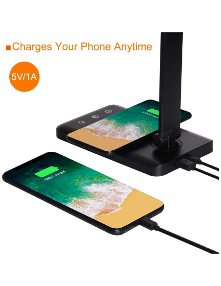 Lámpara de Escritorio LED Himigo con Cargador Inalámbrico