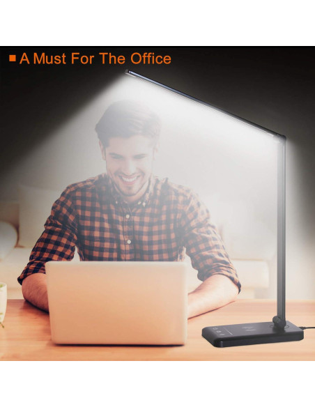 Lámpara de Escritorio LED Himigo con Cargador Inalámbrico