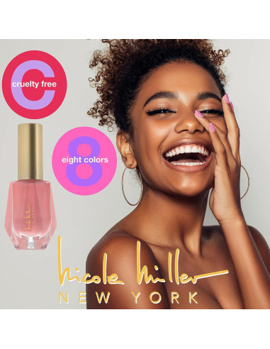 Set de Esmalte de Uñas Brillante Nicole Miller - 8 Piezas Nude
