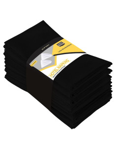 Servilletas de Tela Negras Utopia Kitchen - Paquete de 12, 45.72 cm