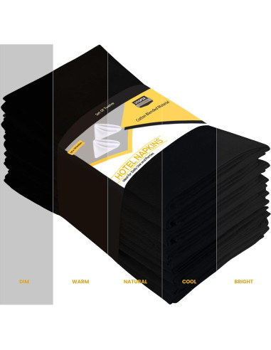 Servilletas de Tela Negras Utopia Kitchen - Paquete de 12, 45.72 cm