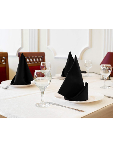 Servilletas de Tela Negras Utopia Kitchen - Paquete de 12, 45.72 cm