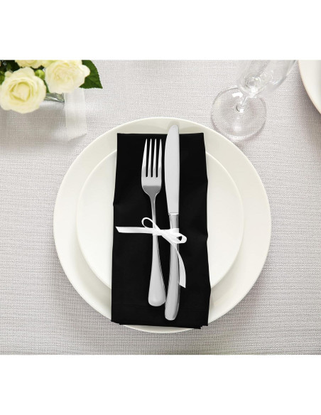 Servilletas de Tela Negras Utopia Kitchen - Paquete de 12, 45.72 cm