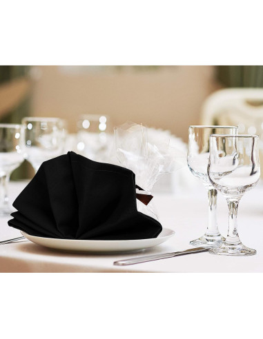 Servilletas de Tela Negras Utopia Kitchen - Paquete de 12, 45.72 cm