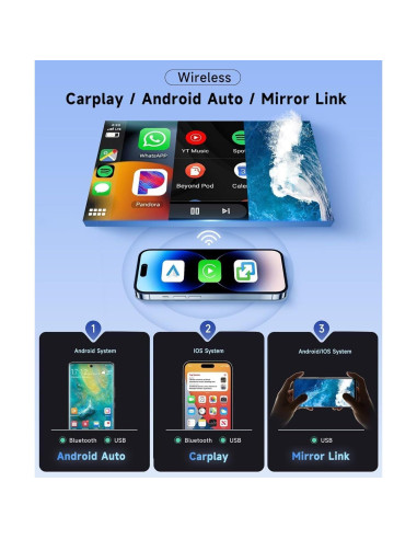 Radio Doble Din Android 14 Slakerbe 9" GPS Carplay Honda CRV