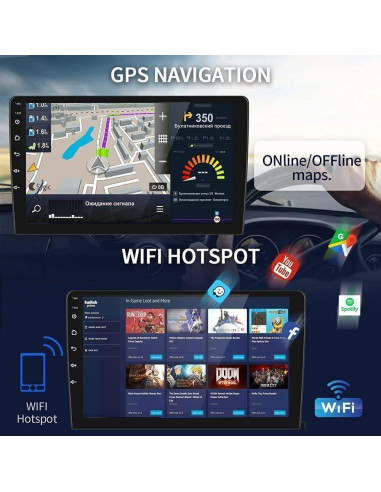 Radio Doble Din Android 14 Slakerbe 9" GPS Carplay Honda CRV