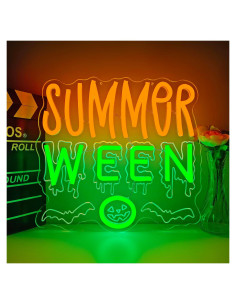 Cartel Neón LED Regulable Dpaint Verano Halloween 30x10cm