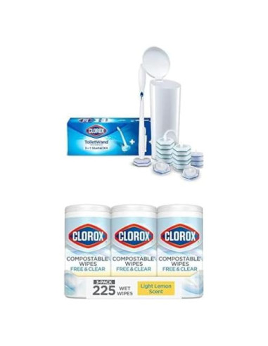 Sistema de Limpieza Clorox para Inodoro + Toallitas Compostables