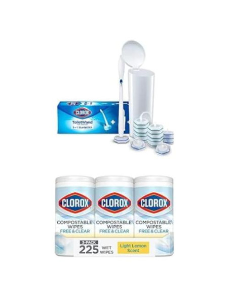 Sistema de Limpieza Clorox para Inodoro + Toallitas Compostables