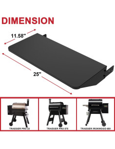 Estante Frontal Plegable GLOWYE para Parrilla Traeger Pro 575 2