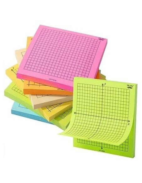 Notas Adhesivas Cuadriculadas Mr. Pen, 6 Bloc 7.62x7.62 cm, Colores Brillantes