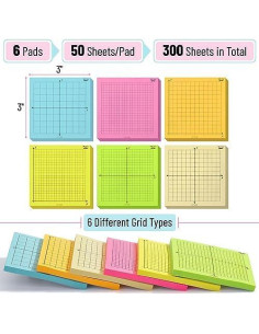 Notas Adhesivas Cuadriculadas Mr. Pen, 6 Bloc 7.62x7.62 cm, Colores Brillantes 2