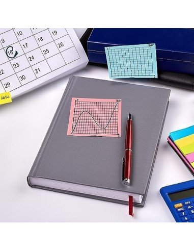 Notas Adhesivas Cuadriculadas Mr. Pen, 6 Bloc 7.62x7.62 cm, Colores Brillantes