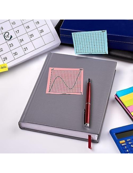 Notas Adhesivas Cuadriculadas Mr. Pen, 6 Bloc 7.62x7.62 cm, Colores Brillantes