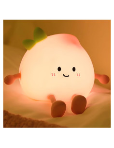 Luz Nocturna AVEKI de Silicona Durazno Rosa Recargable