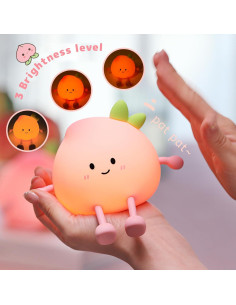 Luz Nocturna AVEKI de Silicona Durazno Rosa Recargable 2