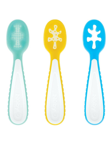 Set de cucharas para bebés Nuby - 3 piezas - 6+ meses - Silicona