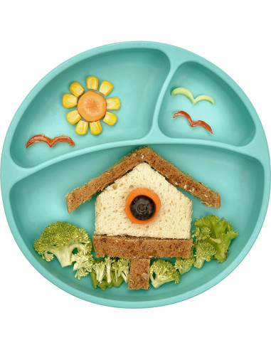 Conjunto de Alimentación Silicona MinikOiOi Verde Aqua +6m