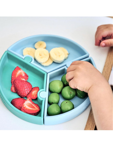 Conjunto de Alimentación Silicona MinikOiOi Verde Aqua +6m