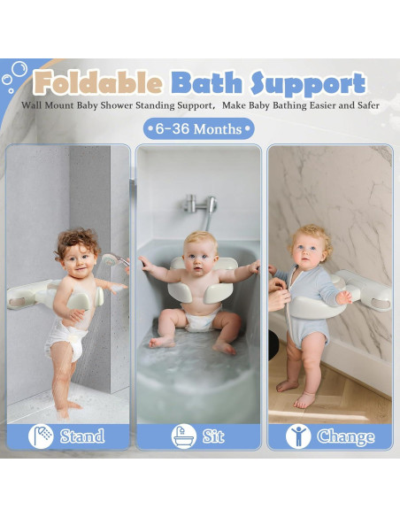 Soporte de Ducha para Bebé IvyWind Plegable Marrón 6-36 Meses