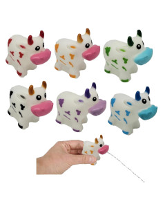 Vacas de goma coloridas que lanzan agua - Juguete de baño 12 unidades