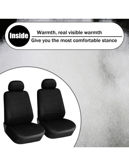 4 Fundas de Asiento de Coche Osilly Antideslizantes Negros