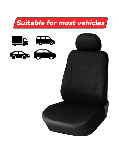 4 Fundas de Asiento de Coche Osilly Antideslizantes Negros