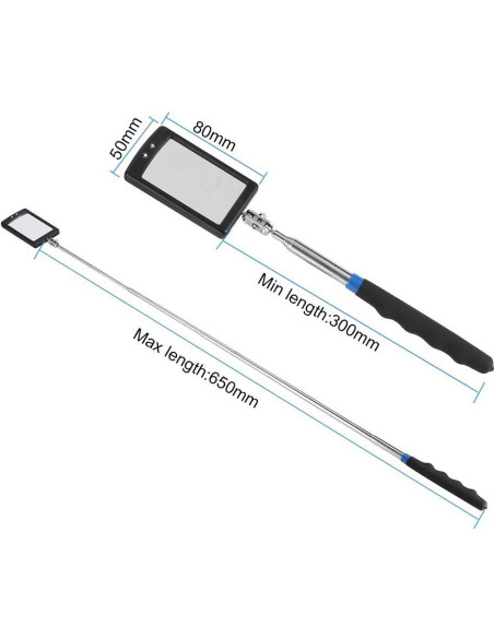 Espejo de Inspección Iluminado Telescópico Enbar 34 cm