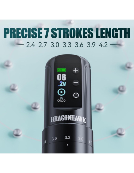 Máquina de Tatuaje Dragonhawk Atom2 Pro Sin Cable 139mm 214g