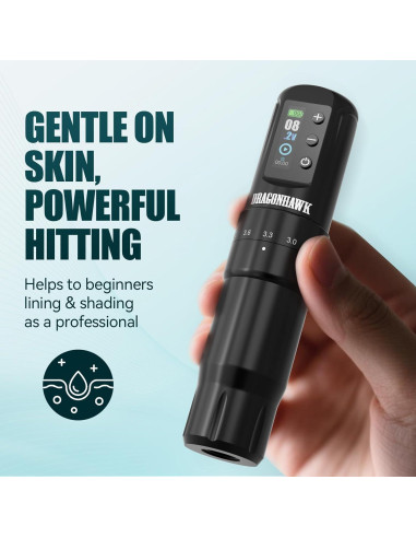 Máquina de Tatuaje Dragonhawk Atom2 Pro Sin Cable 139mm 214g