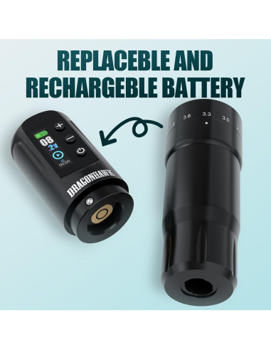 Máquina de Tatuaje Dragonhawk Atom2 Pro Sin Cable 139mm 214g