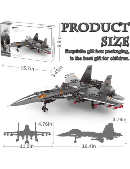 Set de Bloques de Construcción Aviones de Combate Militar 285PCS