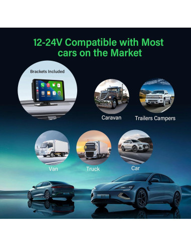 Pantalla CarPlay 7" Aileway HD con Cámara 2.5K y GPS