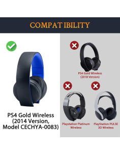 Almohadillas de Gel Refrigerante SOULWIT para Auriculares PS4 Gold 2