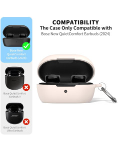Funda de Silicona para Auriculares Bose QuietComfort 2024 Beige 2
