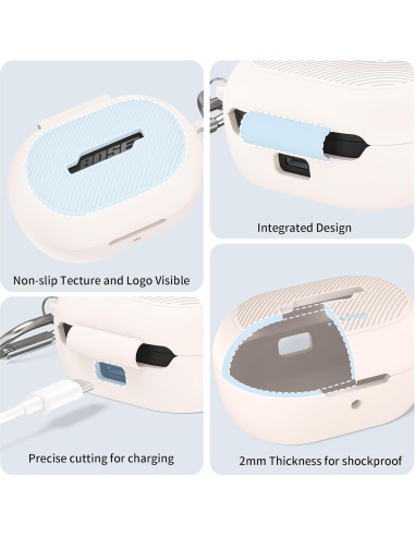 Funda de Silicona para Auriculares Bose QuietComfort 2024 Beige