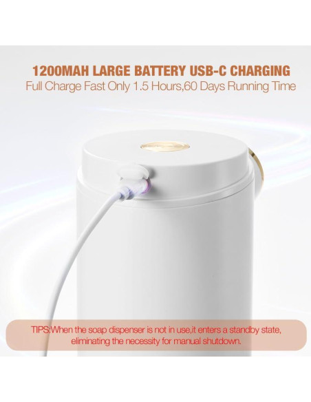 Paquete de 2 Dispensadores Automáticos de Jabón Espumoso VZZNN Paquete de 2 Dispensadores Automáticos de Jabón Espumoso VZZNN