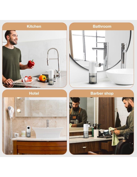 Paquete de 2 Dispensadores Automáticos de Jabón Espumoso VZZNN Paquete de 2 Dispensadores Automáticos de Jabón Espumoso VZZNN