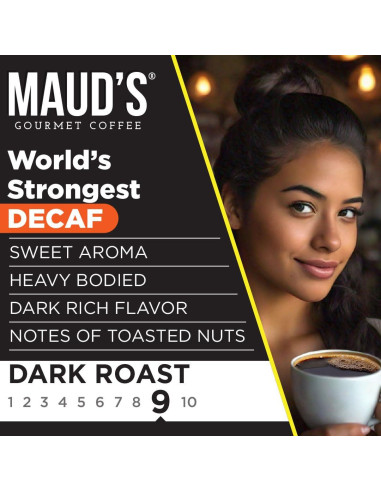 Cápsulas de café descafeinado Maud 18 unidades tueste oscuro