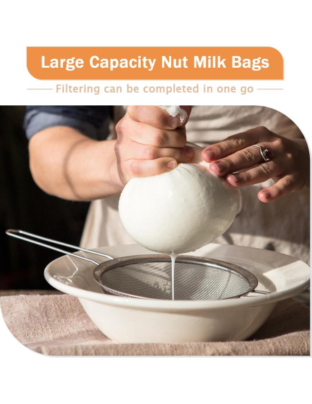 Paquete de 6 bolsas reutilizables Aecsze para leche de nuez 15x20 cm