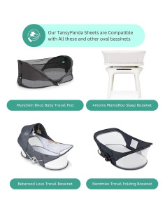 Sábanas para Cuna Tansy Panda 3PC 76.2x45.7cm Suaves Unisex 2