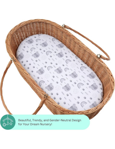 Sábanas para Cuna Tansy Panda 3PC 76.2x45.7cm Suaves Unisex