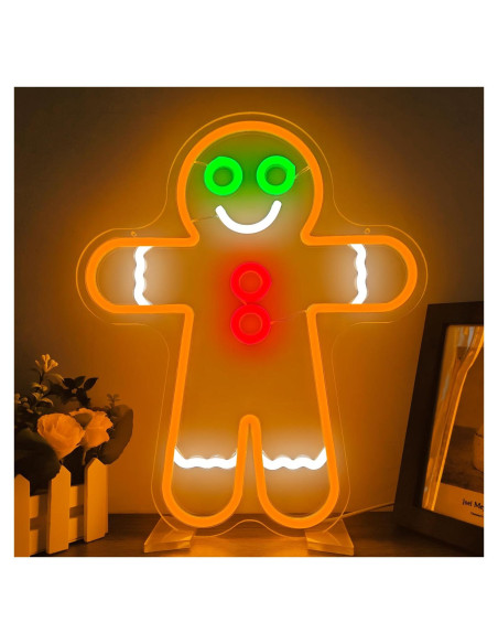 Letrero de Neón LED Hombre de Jengibre 38x31.5 cm Geeinar
