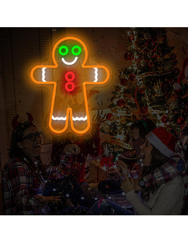 Letrero de Neón LED Hombre de Jengibre 38x31.5 cm Geeinar